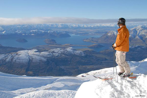 Skier viewing Treble Cone