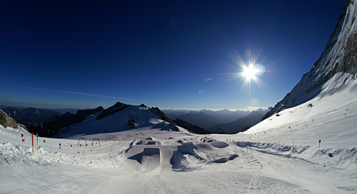 Skiing at the Hintertux Glacier, Austria
