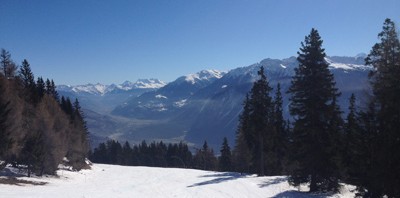 The ski slopes of Crans Montana