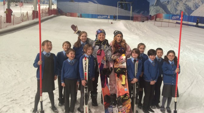 Stacey Solomon and Aimee Fuller Help Celebrate Start of National Schools Snowsport Week