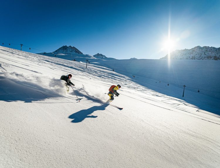 Dan Egan and Johnny Egan skiing in Turkey